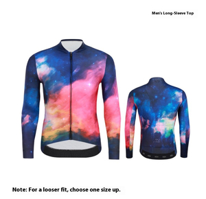 Customizable Print Galaxy Nebula <b>Cycling</b> Outfit Unisex Long Sleeve Full Zip Jersey & Gel <b>Padded</b> <b>Cycling</b> <b>Shorts</b> for Men Women - Product Image 1