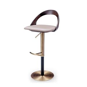 Custom-designed Luxury Modern Minimalist Stainless Steel <b>Leather</b> Swivel Tall bar <b>Stools</b> Enticing Design for Restaurant bar - Product Image 5