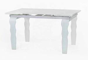 Muebles para el hogar, juego <span class=keywords><strong>de</strong></span> comedor <span class=keywords><strong>de</strong></span> tamaño y Color con logotipo personalizado, vidrio templado, patas <span class=keywords><strong>de</strong></span> vidrio curvado caliente - Product Image 6