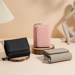 Portefeuille pour femme en cuir véritable de style japonais 2026, RFID, multifonctionnel, <span class=keywords><strong>mini</strong></span> porte-monnaie, portefeuille minimaliste - Product Image 2