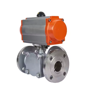 High Quality Q644F-16P <strong>Ball</strong> <strong>Valve</strong> Stainless Steel L-type <strong>Ball</strong> <strong>Valve</strong> Pneumatic Flange Three-way <strong>Ball</strong> <strong>Valve</strong> - Product Image 2