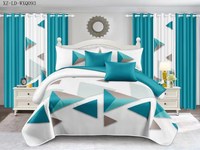 Ensemble complet de chambre à coucher 12 pièces avec rideaux, collection de literie et de décoration de fenêtre imprimées, comprenant draps, taies d'oreiller et 6 panneaux
