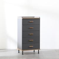 Meuble TV gris anthracite en gros, directement de l'usine, avec accents en bois, pieds en métal et gestion des câbles pour salon