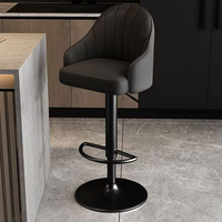 Moderner Minimalistischer Barhocker mit Metallgestell, Verchromter Basis, Verstellbarem Drehsitz, Langlebig für Küche, Esszimmer und Außenbereich, Luxuriöse Wohnausstattung
