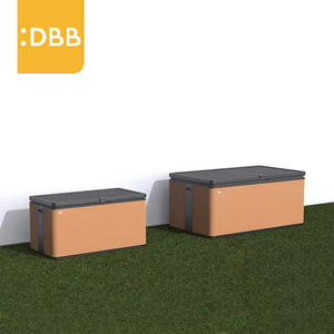 Armoire <span class=keywords><strong>de</strong></span> jardin en plastique 900L à <span class=keywords><strong>prix</strong></span> <span class=keywords><strong>d</strong></span>'usine, boîte <span class=keywords><strong>de</strong></span> rangement extérieure avec couvercle, abri à outils en résine résistante aux intempéries avec revêtement PVC - Product Image 6