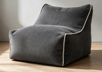 Fauteuil pouf pour enfants en velours côtelé, rembourrage en mousse déchiquetée haute densité, canapé paresseux pour enfants
