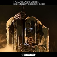 Grand cauldron mécanique électrique d'Halloween avec squelette agitant, à capteur sonore, pour décors d'horreur, maison hantée et salle d'évasion