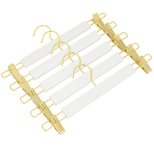Bestsellers Factory Wholesale Golden <b>Hook</b> White Wooden Hangers Wood Hanger with High Quality Trousers Pant Hanger - Product Image 5