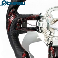 Volant en fibre de carbone forgée rouge LED, fourni par l'usine, pour Ford Mustang 2015 2016 2017 2018 2019 2020 2021 2022 2023, mise à niveau