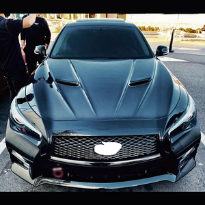 Aérations de capot moteur en fibre de carbone véritable style GTS Q50 pour Infiniti Q50 Spec-S, capot ventilé 2014 2018 2020 2014-2022 - Product Image 6