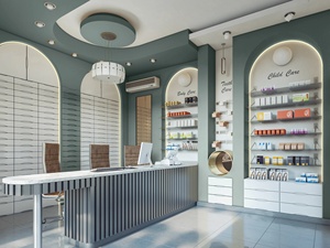 Bespoke Pharmacy Interior Design Service Modern Medical Store Shopfitting and Medicine Product Display Shelf - Product Image 3
