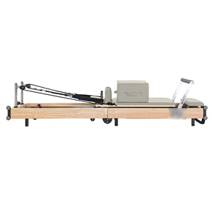 Máquina de Pilates Reformer Plegable para Gimnasio en Casa, Equipo de Fitness de Madera de Roble, Arce y Haya - Product Image 1