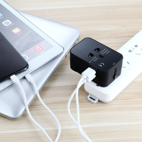 Adaptateur de voyage universel avec USB C, chargeur mural tout-en-un pour le monde entier avec adaptateur de prise secteur pour les États-Unis, l'UE, le Royaume-Uni et l'Australie