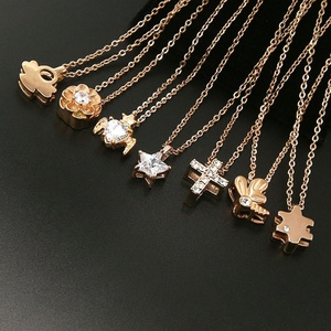 สร้อยคอรูปดาวประดับคริสตัลเพชรทองคำขาวสแตนเลสขายดี - Product Image 6