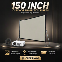 Komplette Projektionsausrüstung zum Fabrikpreis: 5000lm Laser-Projektor + 150 Zoll Schnellklapp-Leinwand für Messen, inklusive HDMI