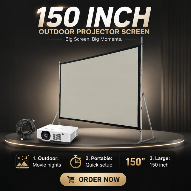 Factory Price Complete projection equipment 5000lm Laser Projector + 150" Fast-Fold Screen for Trade Shows Free HDMI