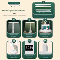 Lampe de bureau pliable moderne LED DC/AC E26 à intensité variable, protection des yeux, multifonction, affichage de l'heure intégré, lampe de lecture et de nuit pour l'apprentissage