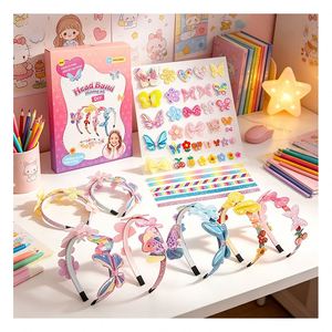 Girls Hair Hoop <b>Art</b> Set DIY Mermaid Crown <b>Sequin</b> Charms Rhinestone Decoration Birthday Party Gift Toy Pack Box - Product Image 3