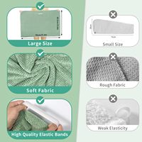 Large enveloppe en microfibre pour le séchage des cheveux avec bande élastique, serviette pour les cheveux, bande élastique pour usage domestique, avec logo personnalisé