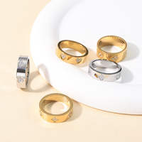 Bijoux personnalisés Mylove, collection de bagues en laiton chic plaqué or 18 carats et argent, avec zircone cubique, motif trèfle, cœur, étoile, pour femmes et hommes