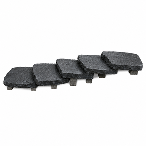 Black Stone Garden <b>Step</b> Recessed Paver Patio Stair <b>Treads</b> Outdoor Landscape Pedestal Rocks - Product Image 1
