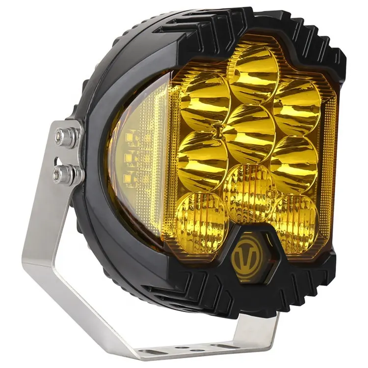 New Arrival V Design For Jeep Wrangler LED Work Light 90W Dual Color Round Trucks Off road LED Car light