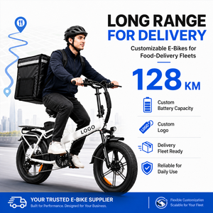 Bicicleta Eléctrica con Llantas Gruesas de 20 Pulgadas, 128 km de Autonomía, Personalizable, para Entregas, Venta al Por Mayor de Fábrica China - Product Image 1