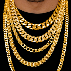 XUPING Joyería al por mayor: <span class=keywords><strong>Collar</strong></span> <span class=keywords><strong>de</strong></span> eslabones personalizado para hombre, chapado en oro, con diseños cubano, <span class=keywords><strong>serpiente</strong></span>, caja y Singapur - Product Image 1