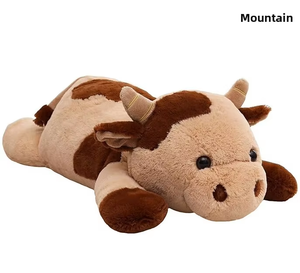Lying-down Simulation Cow Cute Plush Toy Sleeping Hugging <b>Pillow</b> <b>Large</b> Bed Doll Wholesale Polyester Material PP Cotton Filling - Product Image 4