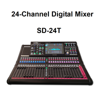 Console de mixage numérique Linux 16/24/32 canaux avec faders motorisés Dante extensible pour système audio de conférence et de performance en direct