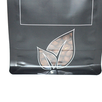 Bolsas de café negras biodegradables Bio Pla con válvula y cremallera Embalaje de papel personalizado Bolsa de granos de café de fondo plano