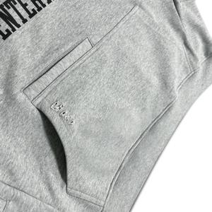 Sudadera con Capucha Oversize para Hombre, Color Gris Jaspeado, Estilo Desgastado, con Parche Bordado en la Parte Delantera, Múltiples Bolsillos, Estilo Urbano - Product Image 5