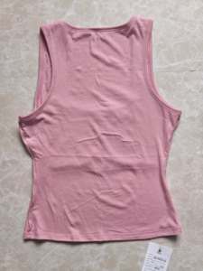 Tissu côtelé doux extensible Modal Spandex col carré dos nageur conception large sangle femmes débardeur - Product Image 3