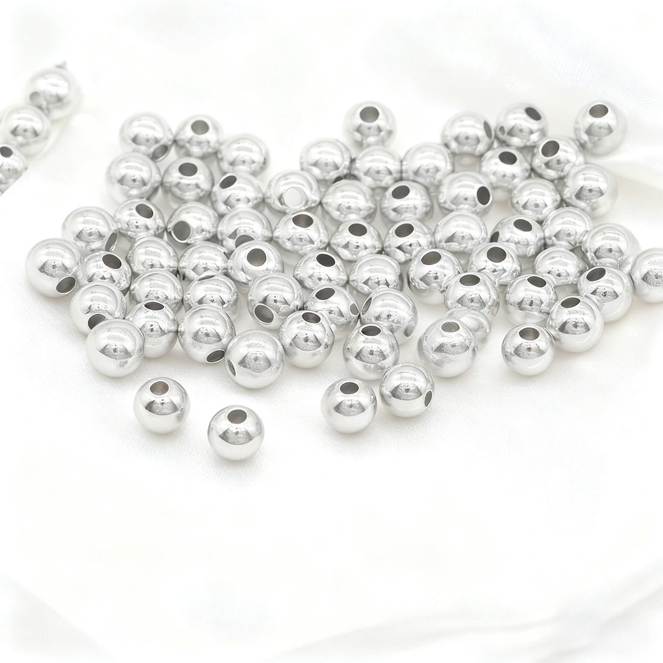 Color Retention Small Gold Plated Copper Alloy Beads Smooth Surface DIY Handmade Beaded Bracelet Jewelry Accessories Beads