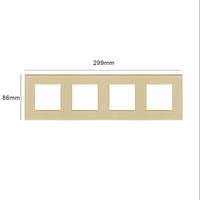 Interrupteur mural modulaire en verre trempé doré avec prises multiples (Type F, E, USB, TV, sonnette) pour hôtels et décoration résidentielle