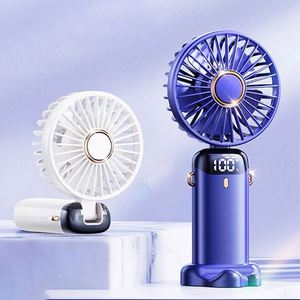 Mini Cooling <b>Fan</b> Rechargeable Battery Plastic USB <b>Handheld</b> Digital Display Folding <b>Fans</b> for Outdoor - Product Image 4