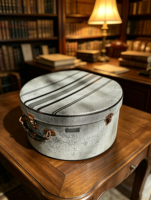 Boîte de voyage personnalisée, boîte cadeau décorative, boîte à cosmétiques ronde, emballage en cuir, boîte à chapeau de cowboy de plage, grande boîte de voyage avec poignée