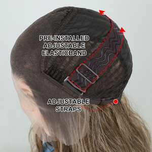Peluca Sintética Julianna Wholesale 13x6 Pre-Plucked Sin Pegamento, Lisa, con Frente de Encaje Invisible <span class=keywords><strong>para</strong></span> Mujer - Product Image 5
