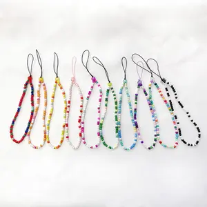 Cadenas de teléfono con cuentas de belleza a la moda femenina para teléfono móvil, funda con correa, cordón, llavero, abalorios de teléfono para chicas bonitas