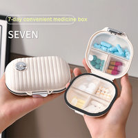 Xing You Mini distributeur de médicaments portable sept jours par semaine Boîte de rangement en plastique pour trois repas Petite boîte pour comprimés