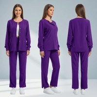 Tenues médicales transfrontalières pour cliniques dentaires et salles d'opération, unisexe, en tissu polyester Dobby, à manches longues et col rond, fabriquées en Chine, modèle 82028