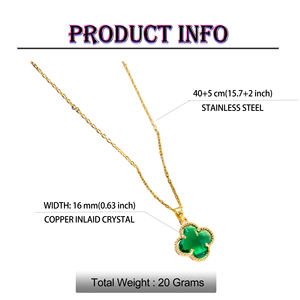 Nuevo Collar con Colgante de Trébol de Cuatro Hojas con Incrustaciones de Cristal al por Mayor 2024, Collar de Moda, Joyería de Regalo para Mujer - Product Image 6