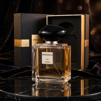 Flacon pulvérisateur de parfum pour femme en verre transparent rectangulaire vide de 100 ml de haute qualité avec boîte d'emballage