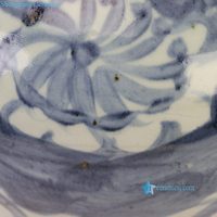 Vase de table en porcelaine bleue et blanche peinte à la main, style rustique traditionnel, avec poignées en forme de tête de bête, RZNA47-A/RZNA22-C
