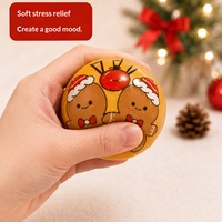 Balles anti-stress en mousse PU imprimées pour Noël, douces et élastiques, jouets anti-stress, décorations de festival
