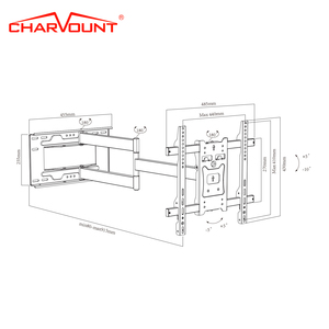 Charmount 180 Degree Swivel LED <strong>TV</strong> Mount Max VESA 400*400mm Sliding <strong>TV</strong> <strong>Bracket</strong> with <strong>Long</strong> <strong>Arm</strong> <strong>TV</strong> Wall Mount - Product Image 2