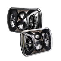 Faros LED cuadrados de 75W para coche, 5x7 pulgadas, 7x6, con DRL blanco, para JEEP Wrangler, YJ, XJ, Toyota, GMC, camiones, H6054, H5054, H6054