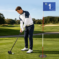 Ensemble de coupes de golf et de supports de drapeau en acier inoxydable pour green de putting de parc, avec manchon de drapeau, pour équipement de parcours de golf