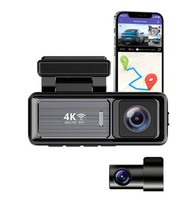 Caméra de tableau de bord WiFi GPS double objectif MINI 4K pour voiture, enregistreur de conduite avant et intérieur, boîte noire de voiture, DVR de voiture, caméra de voiture 4K