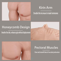 Traje de Músculos Falsos de Silicona con Aspecto de Piel Natural, Cuerpo Musculoso, Ajuste Europeo, Brazos y Pecho Esculpidos, para Disfraces de Halloween y Cosplay